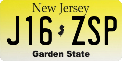 NJ license plate J16ZSP