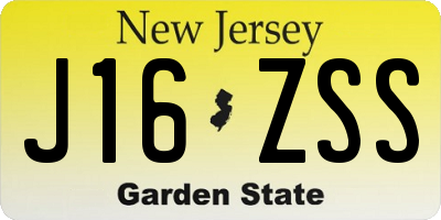 NJ license plate J16ZSS