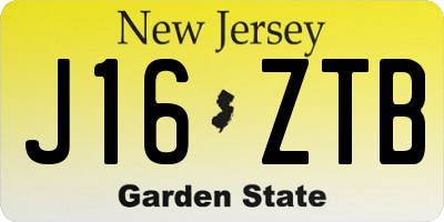 NJ license plate J16ZTB