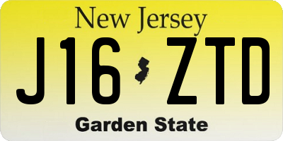 NJ license plate J16ZTD