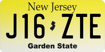 NJ license plate J16ZTE