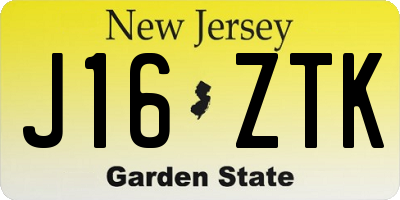 NJ license plate J16ZTK