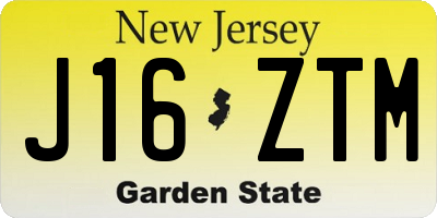 NJ license plate J16ZTM