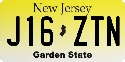 NJ license plate J16ZTN