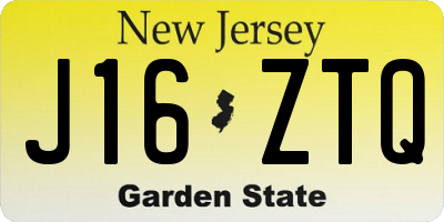 NJ license plate J16ZTQ