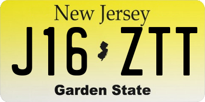 NJ license plate J16ZTT