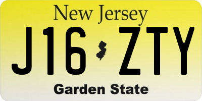NJ license plate J16ZTY