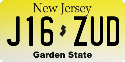 NJ license plate J16ZUD
