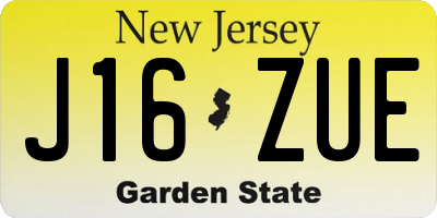 NJ license plate J16ZUE