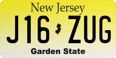 NJ license plate J16ZUG