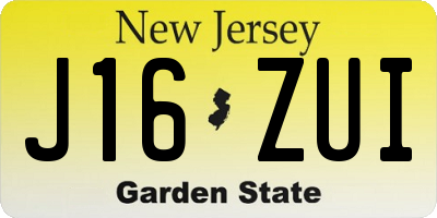 NJ license plate J16ZUI