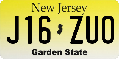 NJ license plate J16ZUO