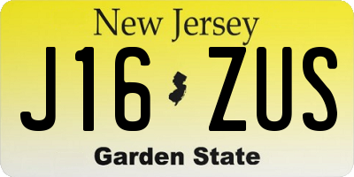 NJ license plate J16ZUS