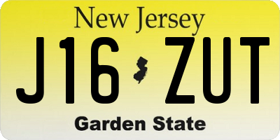 NJ license plate J16ZUT