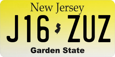 NJ license plate J16ZUZ