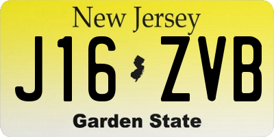 NJ license plate J16ZVB