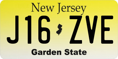 NJ license plate J16ZVE
