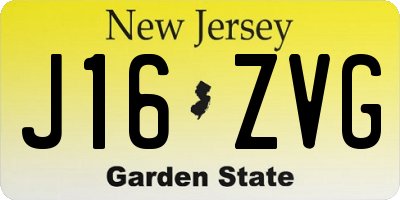 NJ license plate J16ZVG