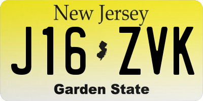 NJ license plate J16ZVK