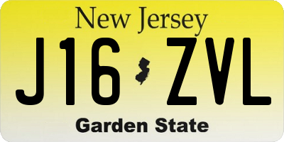 NJ license plate J16ZVL