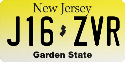 NJ license plate J16ZVR