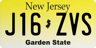 NJ license plate J16ZVS