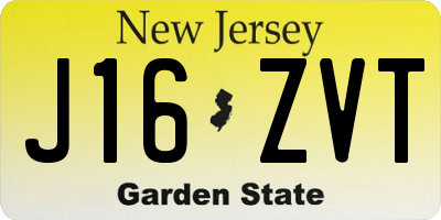 NJ license plate J16ZVT