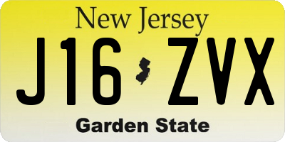 NJ license plate J16ZVX