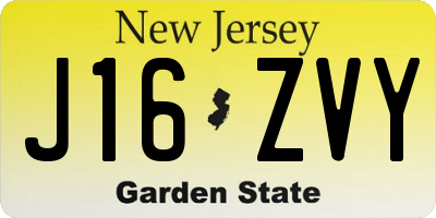 NJ license plate J16ZVY