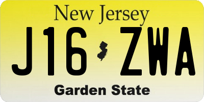 NJ license plate J16ZWA