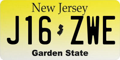 NJ license plate J16ZWE