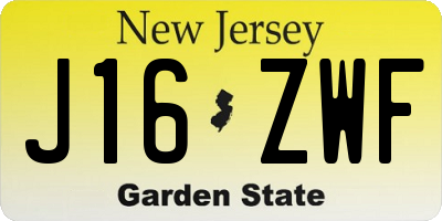 NJ license plate J16ZWF