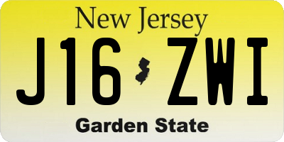 NJ license plate J16ZWI