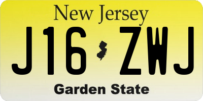 NJ license plate J16ZWJ