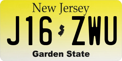 NJ license plate J16ZWU