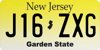 NJ license plate J16ZXG