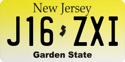 NJ license plate J16ZXI