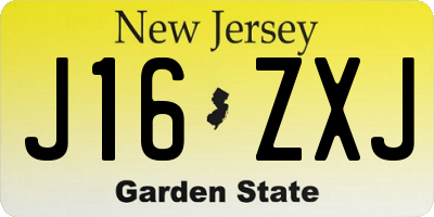 NJ license plate J16ZXJ