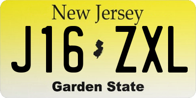 NJ license plate J16ZXL