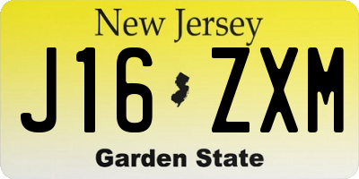NJ license plate J16ZXM