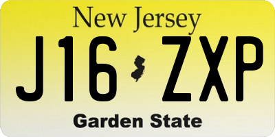 NJ license plate J16ZXP
