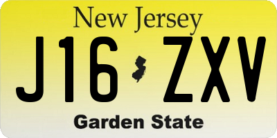 NJ license plate J16ZXV