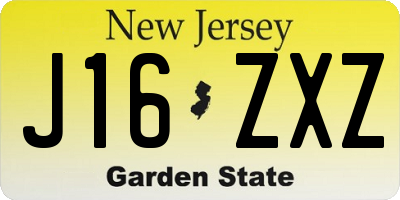 NJ license plate J16ZXZ