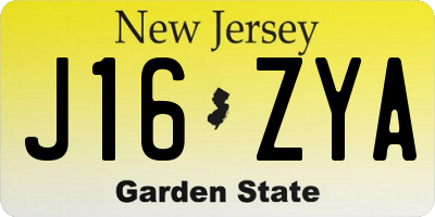 NJ license plate J16ZYA