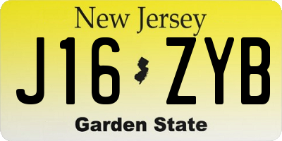 NJ license plate J16ZYB