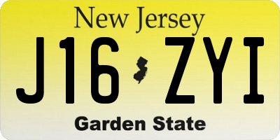 NJ license plate J16ZYI