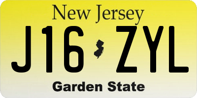 NJ license plate J16ZYL