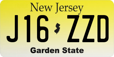 NJ license plate J16ZZD