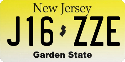 NJ license plate J16ZZE