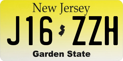 NJ license plate J16ZZH